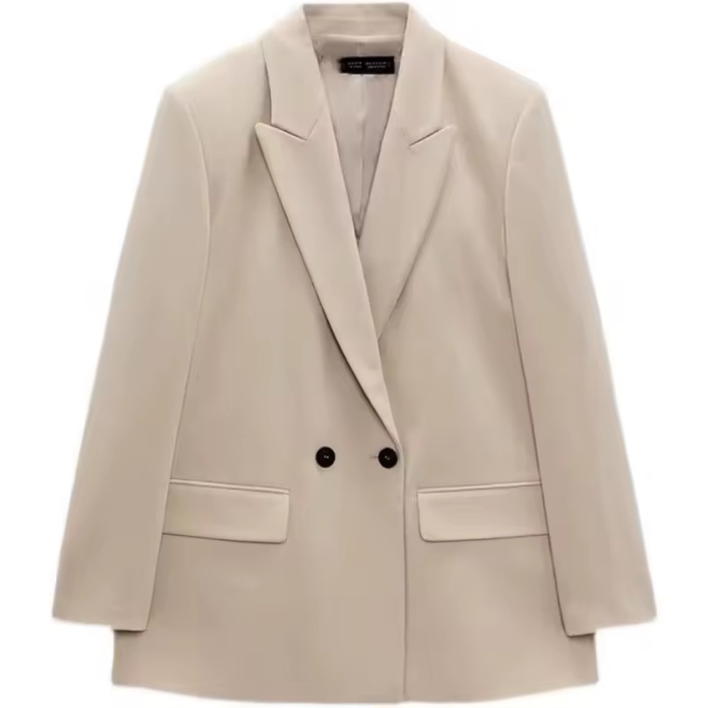 Classic Beige Women's Blazer - Picture 3 of 7